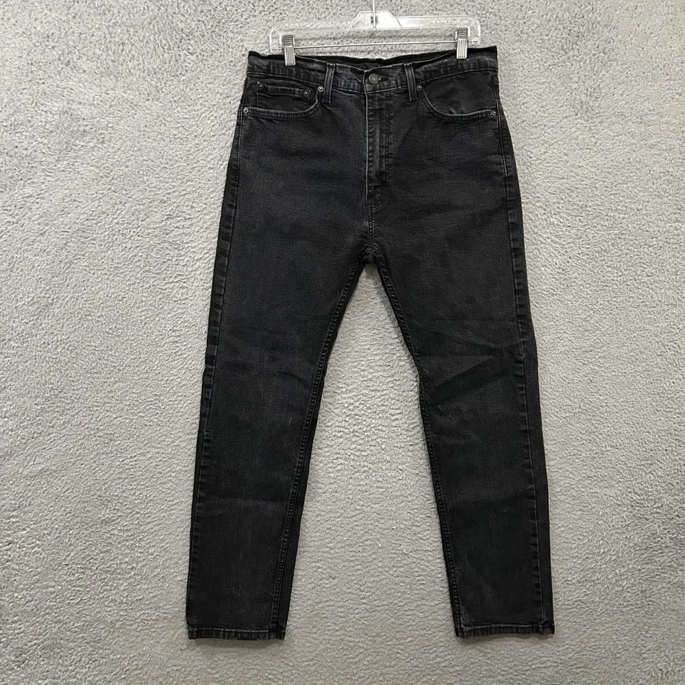Levis Jeans Mens 36x32 (Fit 34x30) Black Denim 505 Regular Straight American